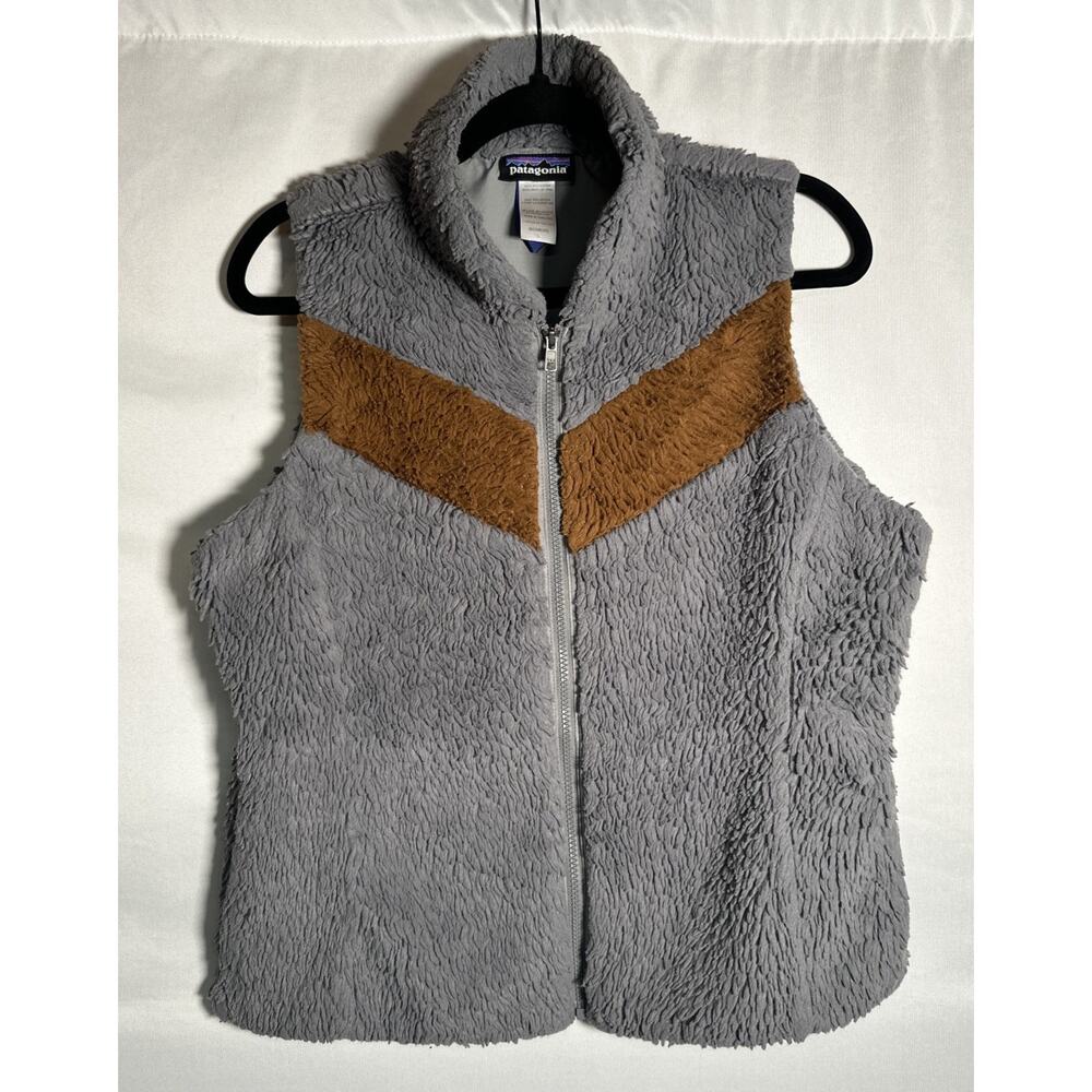 Patagonia Women's Vest Large Gray Retro Pelage High Pile Full Zip